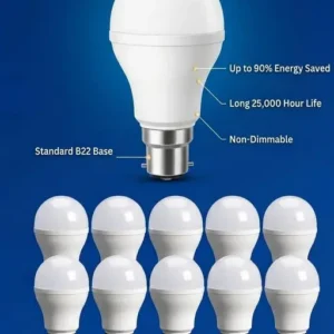 9 w led bulb white b22 led bulb [pack of10]
