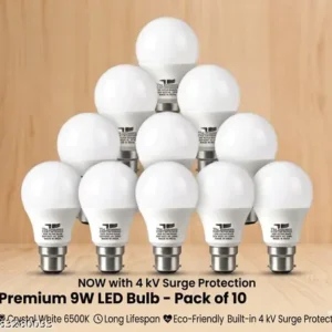 9 w crystal white b22 led bulb [pack of 10]